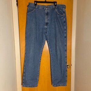 Vintage Wrangler Rugged Wear Fleece Lined Jeans Mens 40x33 Blue Workwear Outdoor